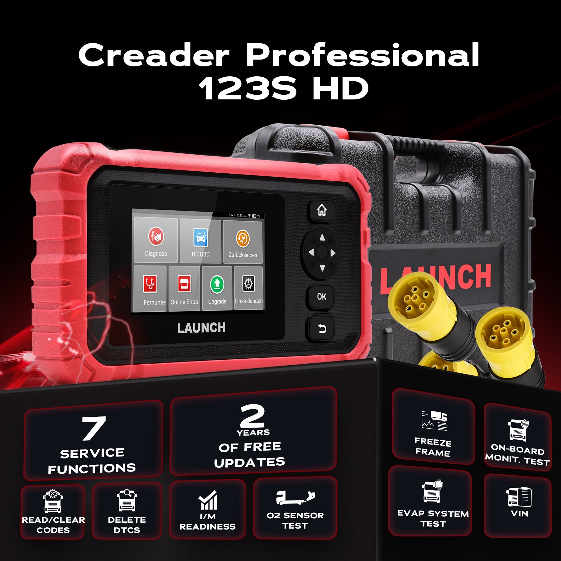 Launch CRP123S HD Heavy Duty Diagnostic Scanner for Trucks
