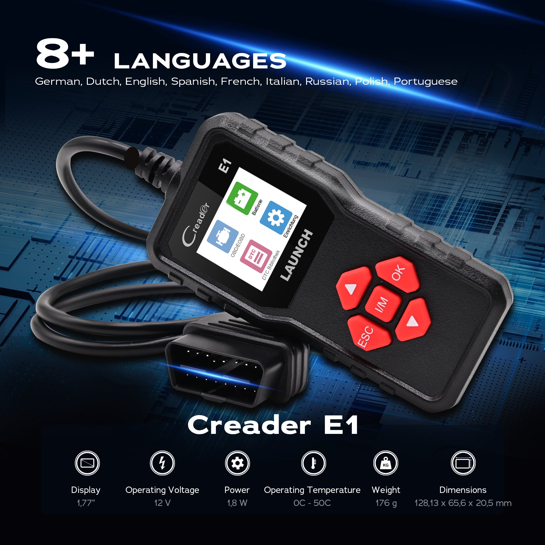 Launch Creader E1 OBD2 Code Reader for Engine Diagnostics