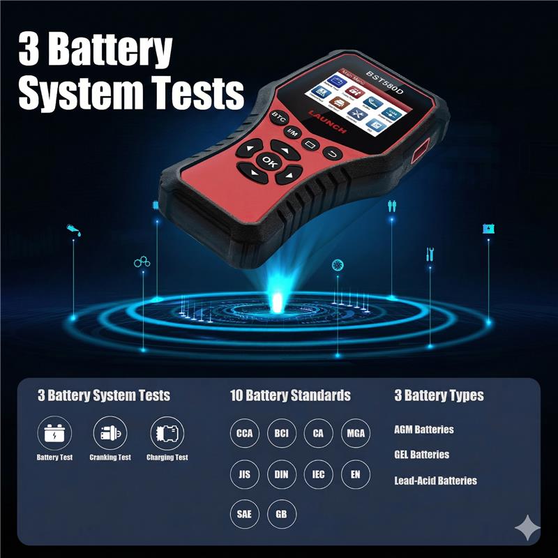 LAUNCH BST580D Battery Tester & OBDII Diagnostic Tool
